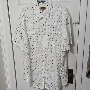 The FOUNDRY SUPPLY CO Men's White w/ Star Patterned Shirt 2XLT For Tall Wear